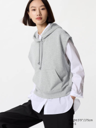 Толстовка без рукавов UNIQLO с капюшоном 1159832783 (Серый S)
