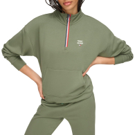 Женская толстовка Tommy Hilfiger с полумолнией 1159833931 (Зеленый XS)