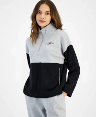 Женская толстовка Tommy Hilfiger с полумолнией 1159834523 (Черный/Серый M)
