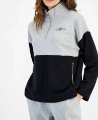 Женская толстовка Tommy Hilfiger с полумолнией 1159834523 (Черный/Серый M)