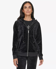 Женская велюровая толстовка Calvin Klein на молнии 1159834820 (Черный XS)