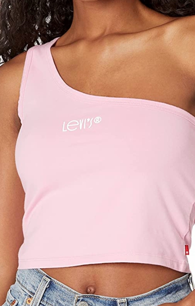 Женский топ Levi's на одно плечо с логотипом 1159774733 (Розовый, XS)
