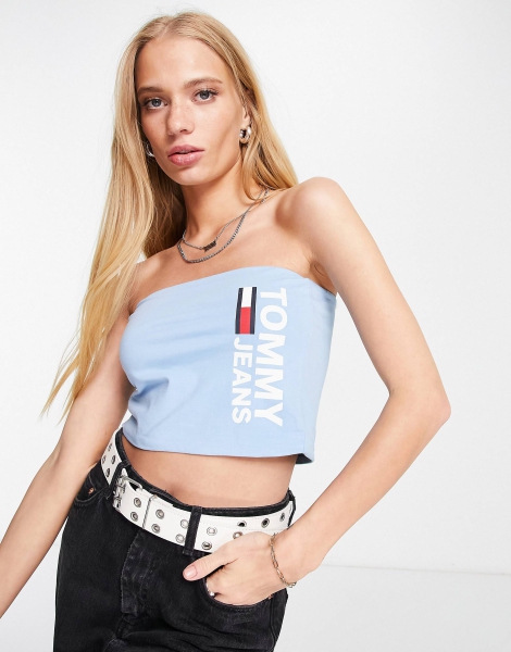 Женский топ Tommy Hilfiger топ-бандо Tommy Jeans 1159782345 (Голубой, M)