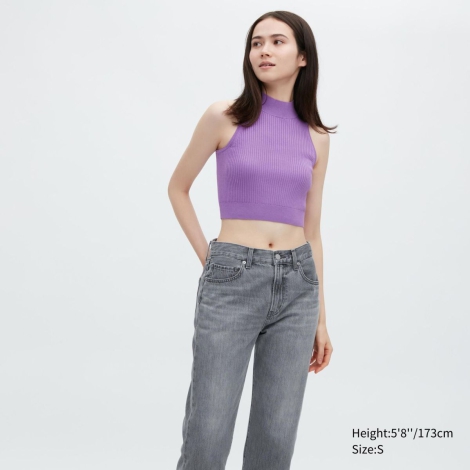 Женский топ в рубчик UNIQLO 1159788300 (Сиреневый, S)