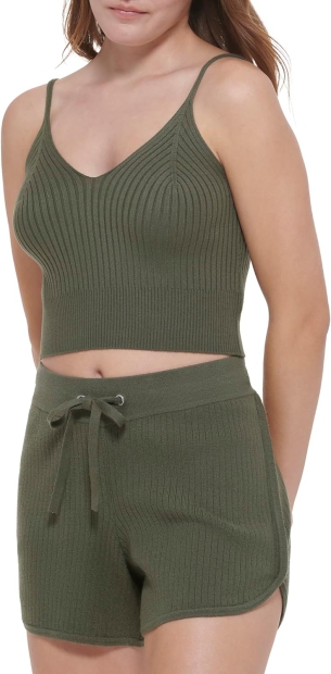 Женский вязаный топ Calvin Klein укороченная майка 1159793622 (Зеленый, XS)
