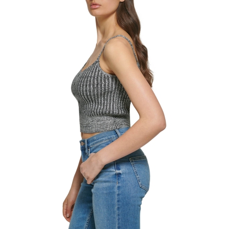 Женский укороченный топ ребристой вязки Calvin Klein 1159794810 (Серый, XS)