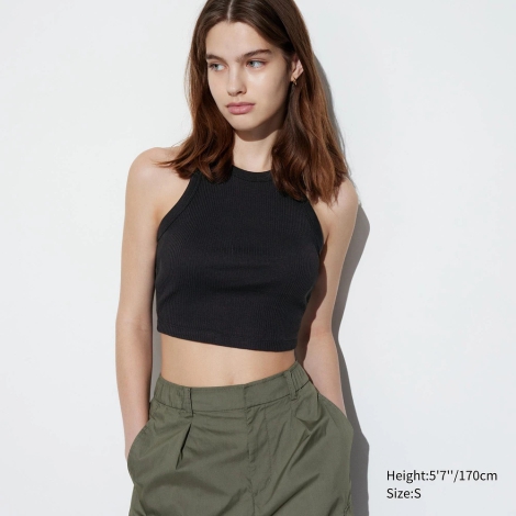 Женский топ в рубчик UNIQLO 1159814973 (Черный XS)