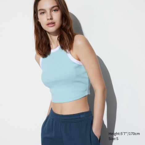 Женский топ в рубчик UNIQLO 1159816656 (Бирюзовый XS)