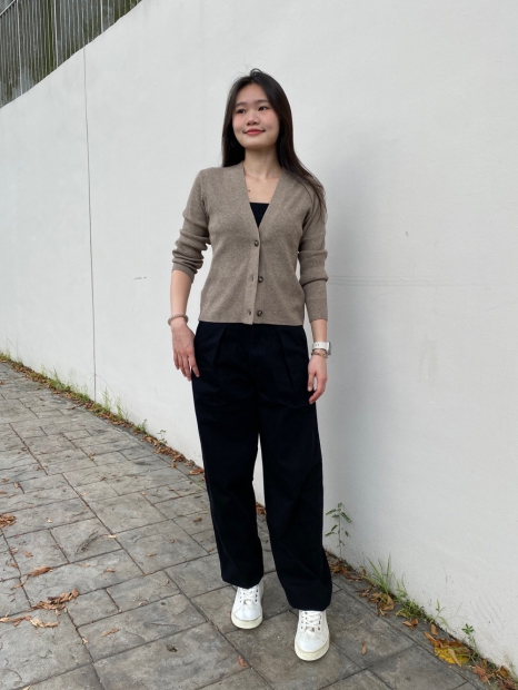 Вязаный топ UNIQLO укороченная майка 1159828265 (Черный XL)