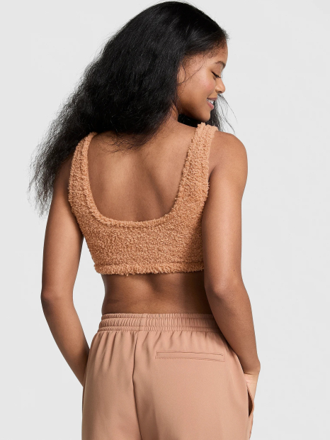 Женский мягкий топ Victoria's Secret Pink из искусственного меха 1159831961 (Коричневый M)