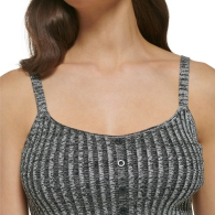 Женский укороченный топ ребристой вязки Calvin Klein 1159794810 (Серый, XS)