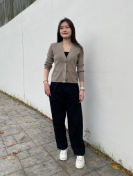 Вязаный топ UNIQLO укороченная майка 1159828265 (Черный XL)