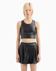 Женский топ Armani Exchange из экокожи 1159834002 (Черный M)