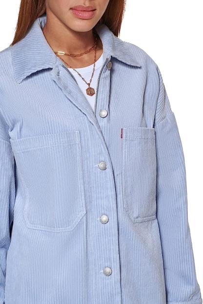Женская вельветовая рубашка Levi's куртка 1159797109 (Голубой, 2X)