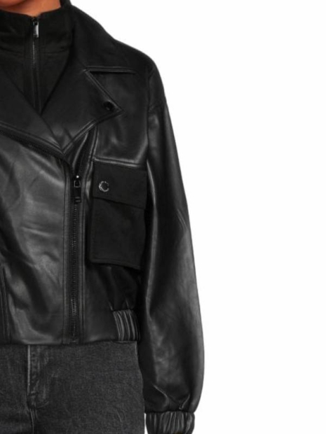 Жіноча куртка Karl Lagerfeld Paris з екошкіри 1159794165 (Чорний, S)