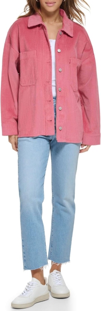 Жіноча вельветова сорочка Levi's куртка 1159798046 (Рожевий, L)