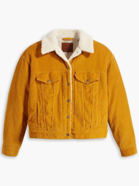 Женская вельветовая куртка-рубашка Levi's с подкладкой из шерпы 1159801391 (Желтый, L)