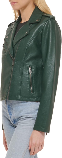 Жіноча асиметрична куртка Levi's зі штучної шкіри 1159800407 (Зелений, XS)