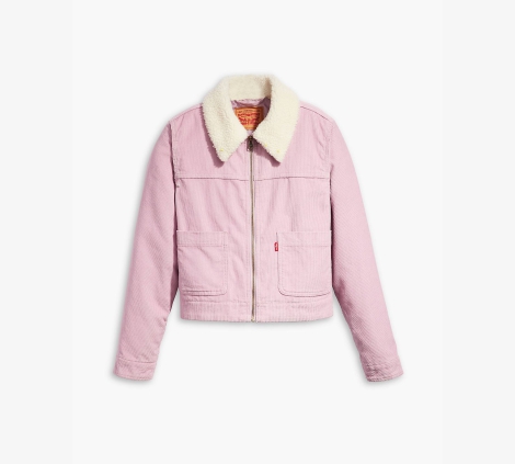 Жіноча вельветова куртка-сорочка Levi's з підкладкою з шерпи 1159804068 (Рожевий, XS)