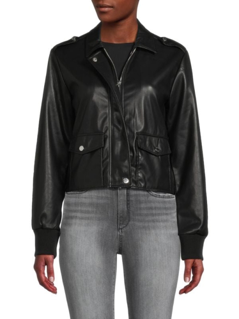 Женская куртка Calvin Klein из искусственной кожи 1159804238 (Черный, S)