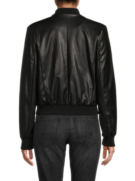Куртка-бомбер з екошкіри Calvin Klein на блискавці 1159805641 (Чорний, M)