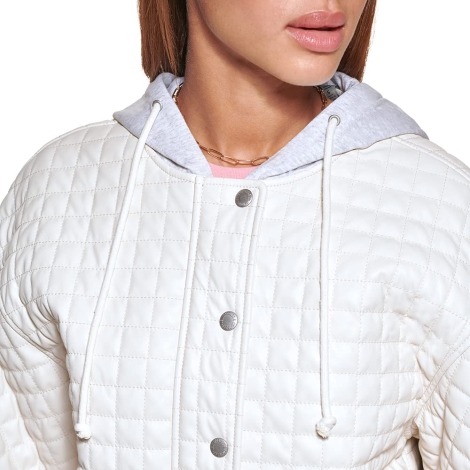 Женская стеганая куртка из искусственной кожи Levi's с мягким капюшоном 1159805825 (Молочный, XL)