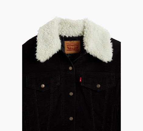 Женская вельветовая куртка-рубашка Levi's с шерпой 1159808724 (Черный, S)