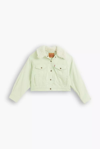 Жіноча вельветова куртка-сорочка Levi's з шерпою 1159809017 (Зелений, M)