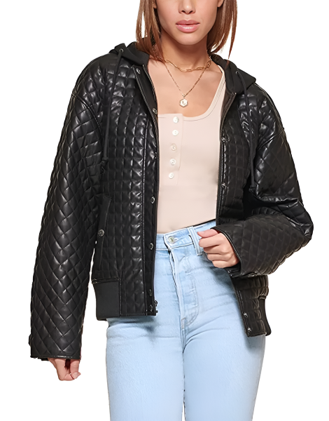 Стегана куртка Levi's зі штучної шкіри 1159832252 (Чорний L)