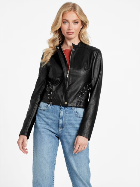 Женская куртка из экокожи GUESS 1159833260 (Черный S)