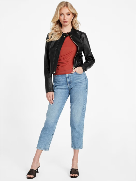 Женская куртка из экокожи GUESS 1159833260 (Черный S)