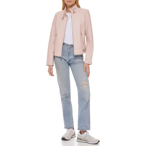 Женская куртка из экокожи Levi's на молнии 1159834912 (Розовый XXL)