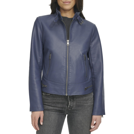 Женская куртка из экокожи Levi's на молнии 1159835634 (Синий XS)
