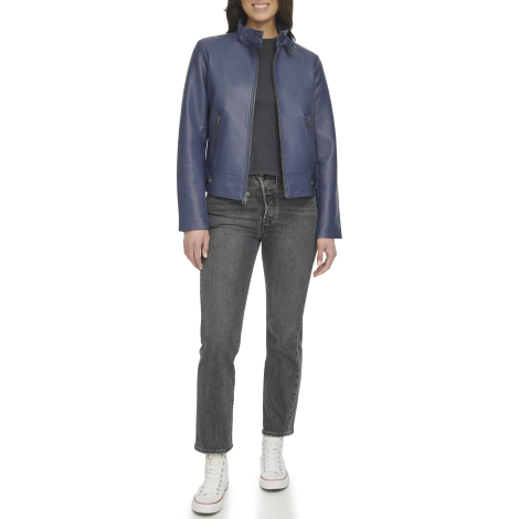 Женская куртка из экокожи Levi's на молнии 1159835634 (Синий XS)