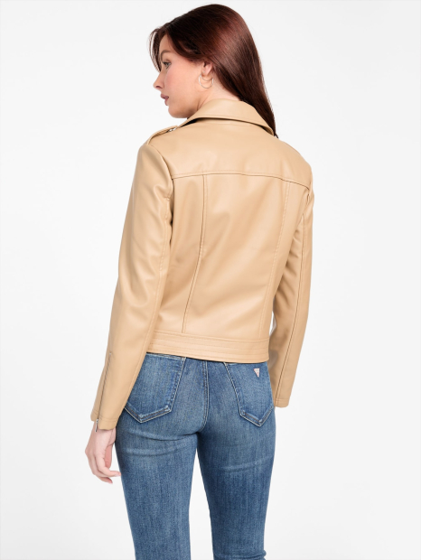 Женская куртка из экокожи GUESS 1159836508 (Бежевый S)