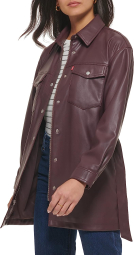 Женская куртка Levi's из искусственной кожи 1159784219 (Бордовый, XS)