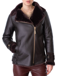 Женская куртка Trussardi с мехом 1159786162 (Коричневый, S)
