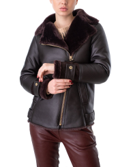 Женская куртка Trussardi с мехом 1159786162 (Коричневый, S)