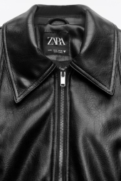 Куртка ZARA з екошкіри 1159801136 (Чорний, XS)