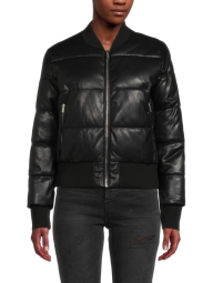 Стеганая куртка из искусственной кожи Calvin Klein 1159804243 (Черный, S)