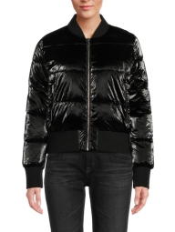 Стеганая блестящая куртка Calvin Klein 1159804256 (Черный, XS)