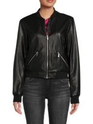 Куртка-бомбер из экокожи Calvin Klein на молнии 1159805641 (Черный, M)