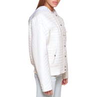 Жіноча стьобана куртка зі штучної шкіри Levi's з м'яким капюшоном 1159805825 (Молочний, XL)