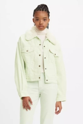 Женская вельветовая куртка-рубашка Levi's с шерпой 1159809017 (Зеленый, M)