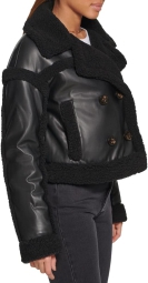 Женская куртка из экокожи Levi's с шерпой 1159809112 (Черный, XL)