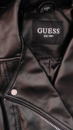 Жіноча куртка з екошкіри GUESS на блискавці 1159816151  (Чорний XS)