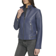 Женская куртка из экокожи Levi's на молнии 1159835634 (Синий XS)