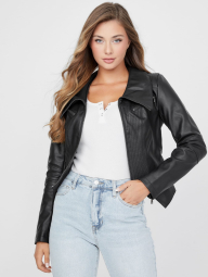 Женская куртка из экокожи GUESS на молнии 1159837114 (Черный L)