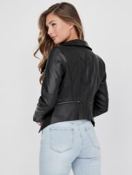 Женская куртка из экокожи GUESS на молнии 1159837114 (Черный L)