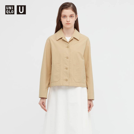 Куртка-жакет легкая UNIQLO на пуговицах 1159773029 (Светло-коричневый, XS)